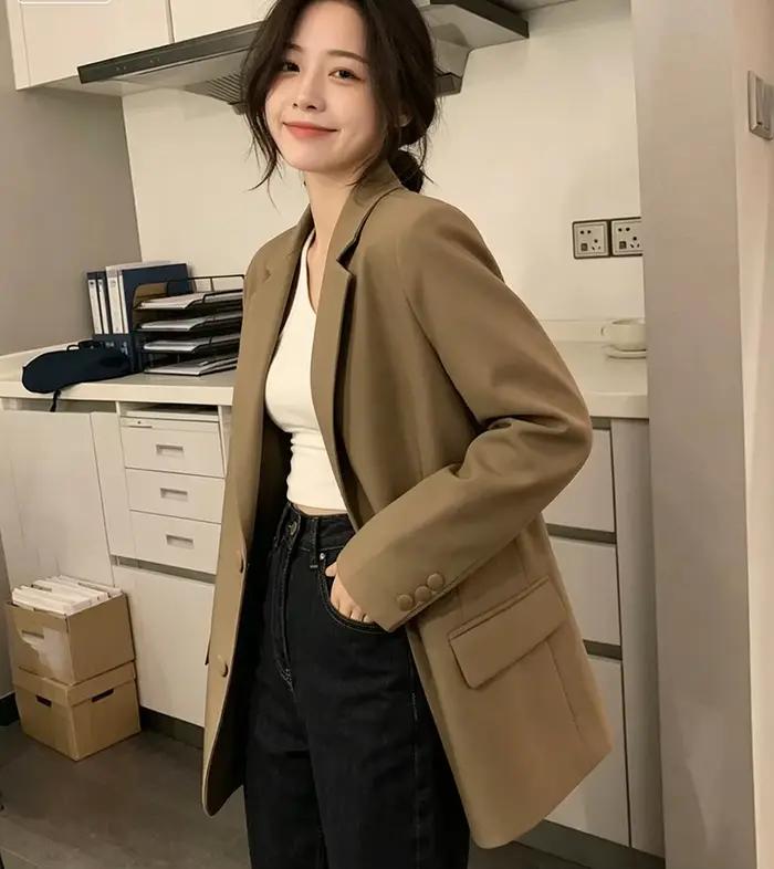 Blazer Noir Chic Surdimensionné Pour Femme Occasions Spéciales Mode Urbaine Y2K Tendance Printemps Automne