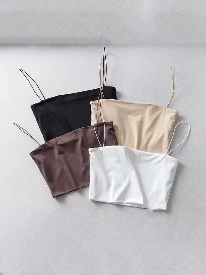 Haut court en coton élastique pour femmes