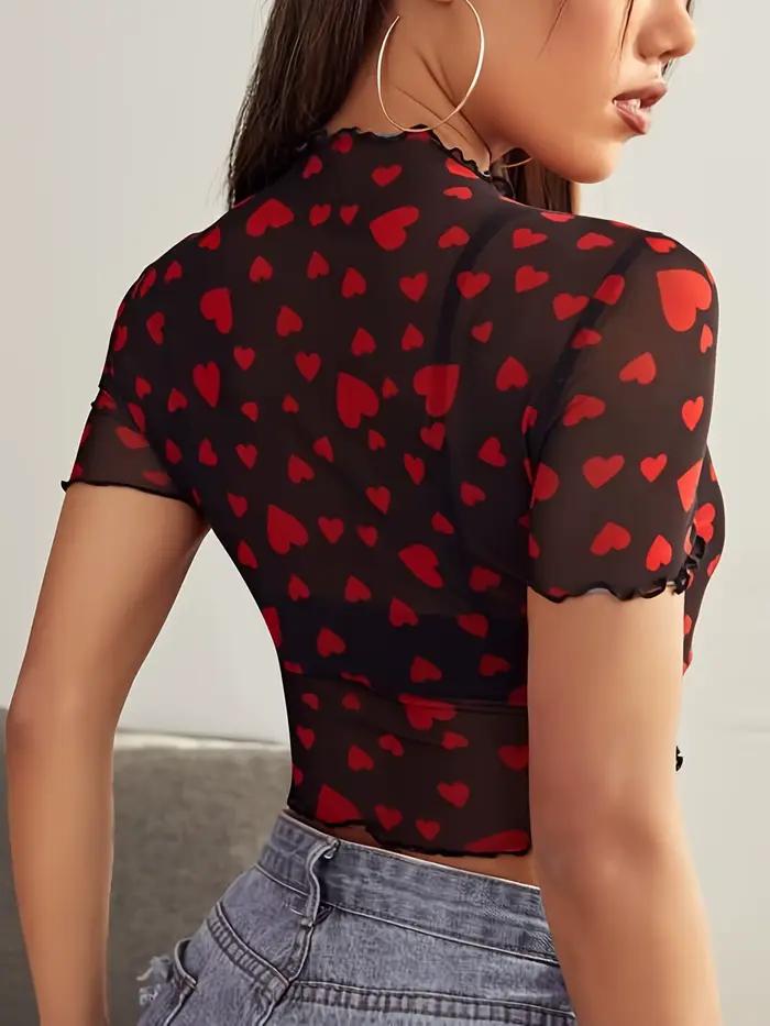 Haut en maille en forme de cœur sans soutien-gorge pour femme
