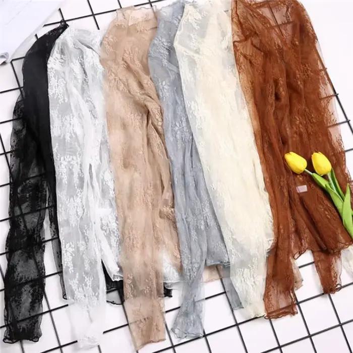 T-shirt transparent à manches longues en tulle