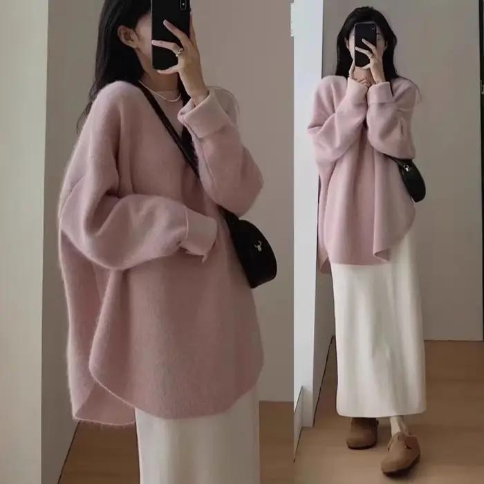 Pull tricoté paresseux pour femme