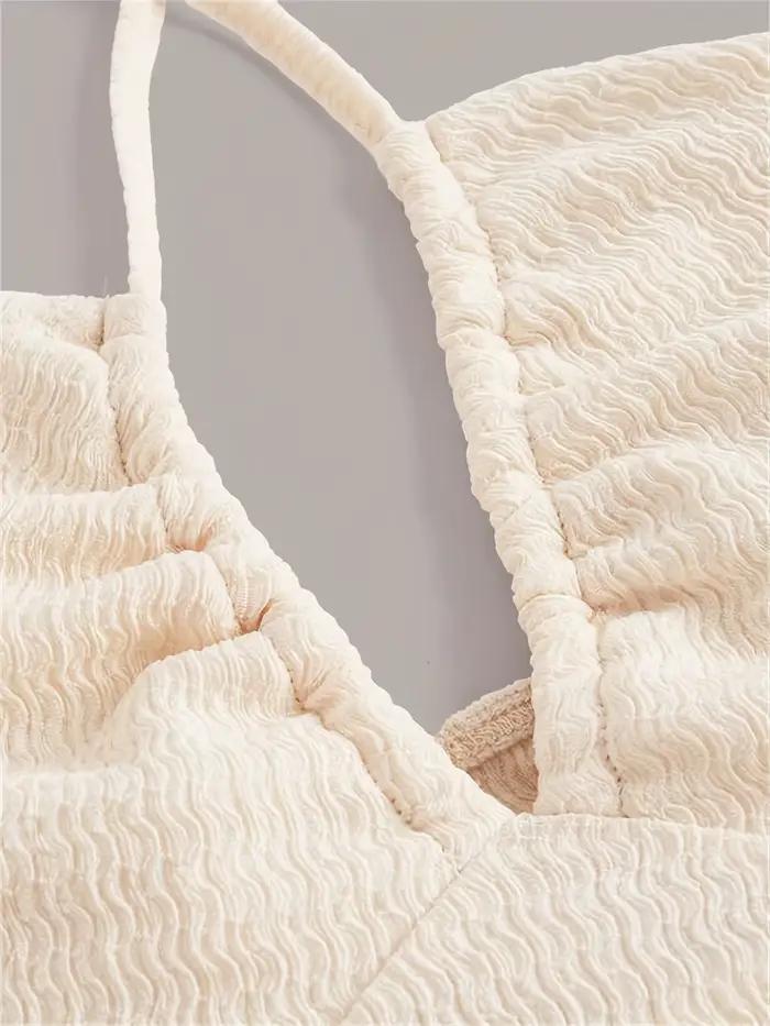 Haut dos nu à nouer croisé en polyester et élasthanne pour femmes style sexy et club été occassions spéciales