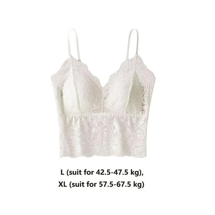 Débardeur court en dentelle française sans couture