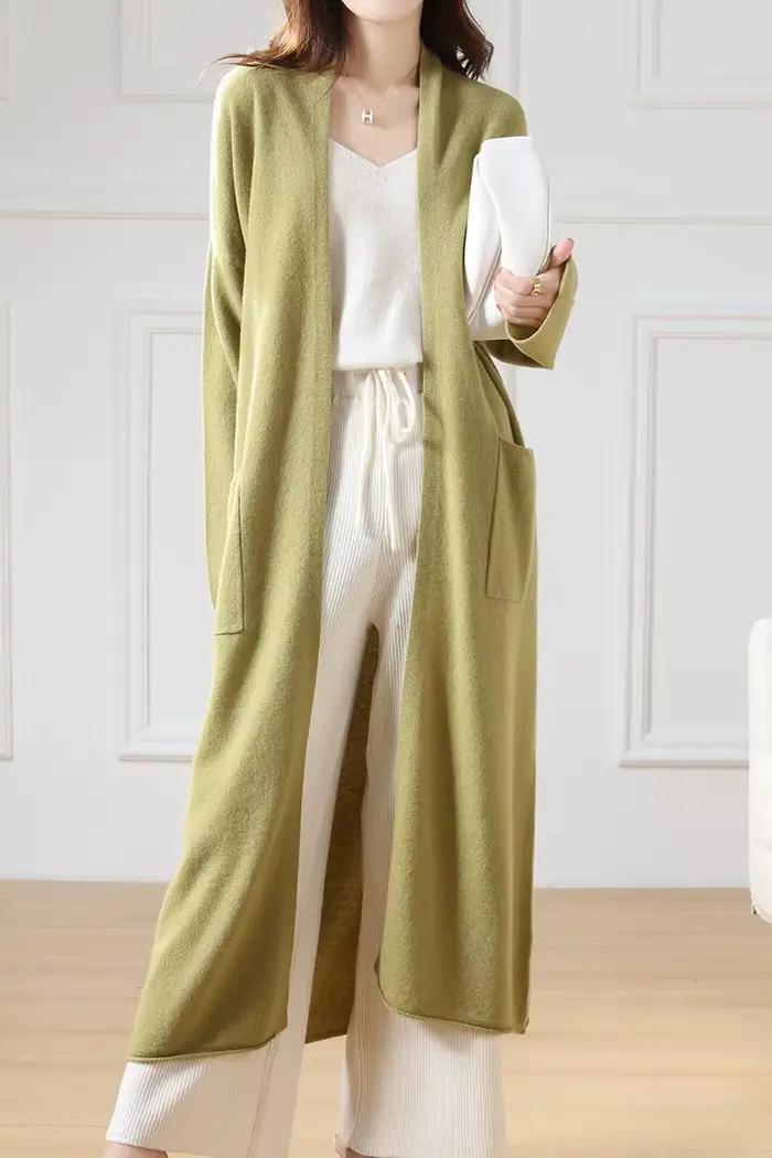 Cardigan en laine à col en V pour femme