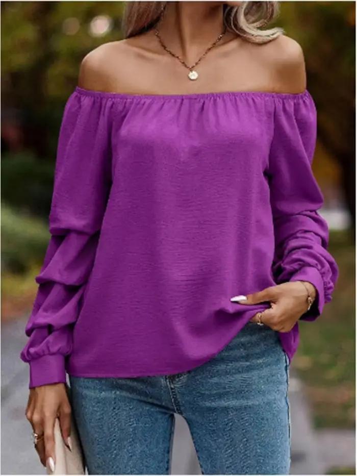 T-Shirt à manches longues pour femmes élégant et décontracté haute rue occasion de fête d'automne hiver