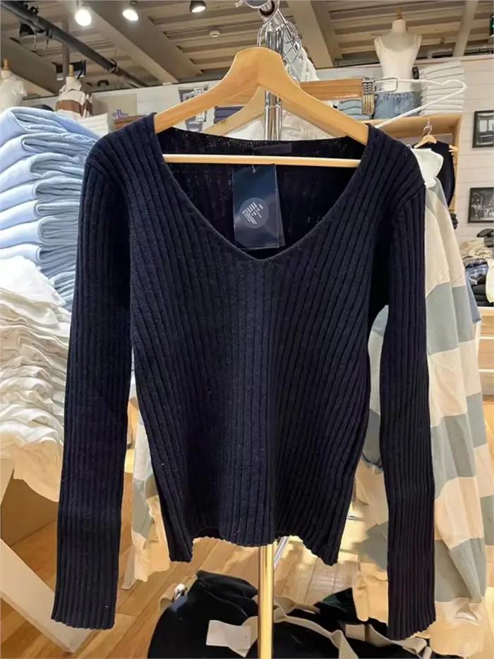 Pull en tricot beige doux pour femmes, style streetwear Harajuku, pull mince et confortable pour automne-hiver