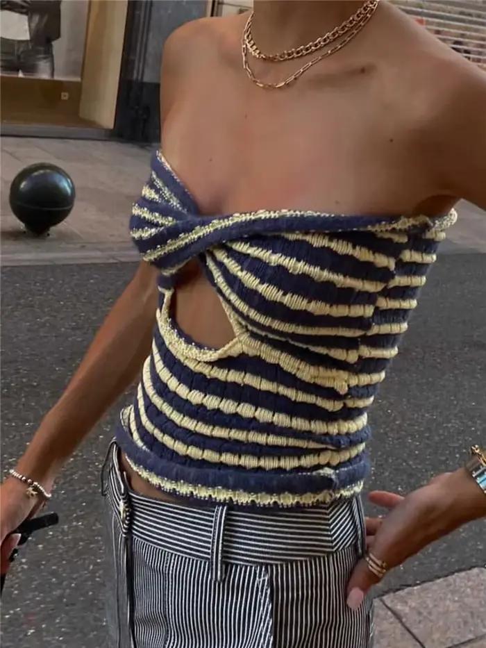 Bustier en coton et élasthanne TOSSY 2026 sexy à épaules dénudées pour femmes style streetwear été printemps occasions spéciales