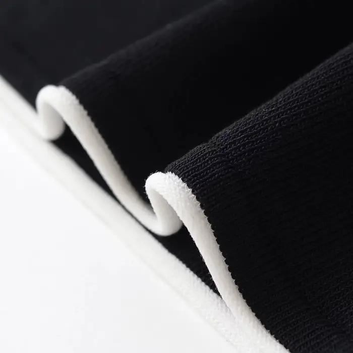 Haut tricoté classique pour femme en polyester avec bordure, style polyvalent et tendance, haute qualité, confortable, vintage et artistique pour toutes les occasions