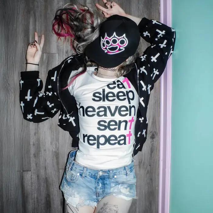 Emo Y2k Style lettre impression bébé t-shirts Streetwear esthétique graphique mince