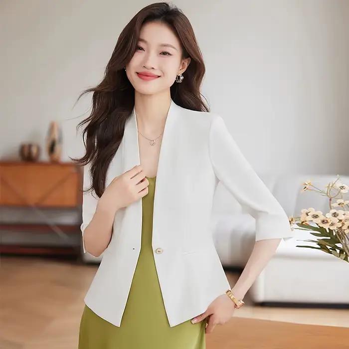 Blazer élégant kaki pour femme