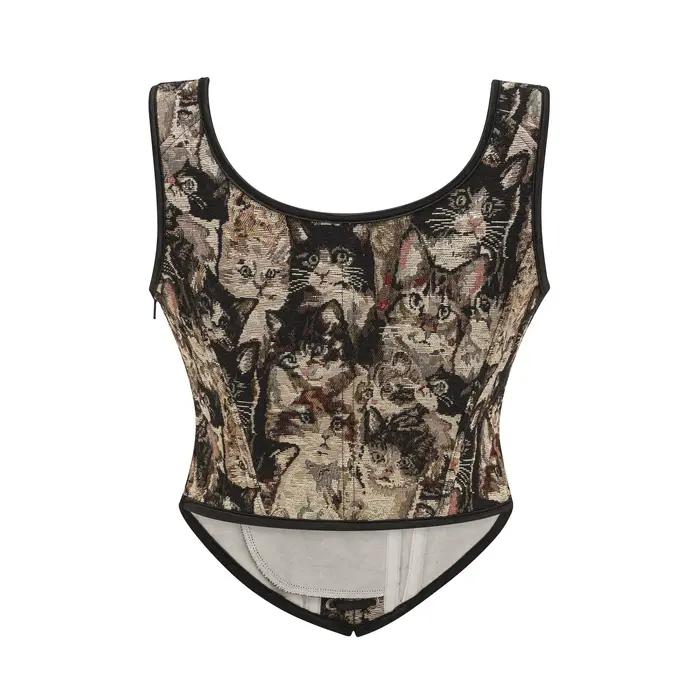 Bustier vintage à lacets sur le devant pour femmes
