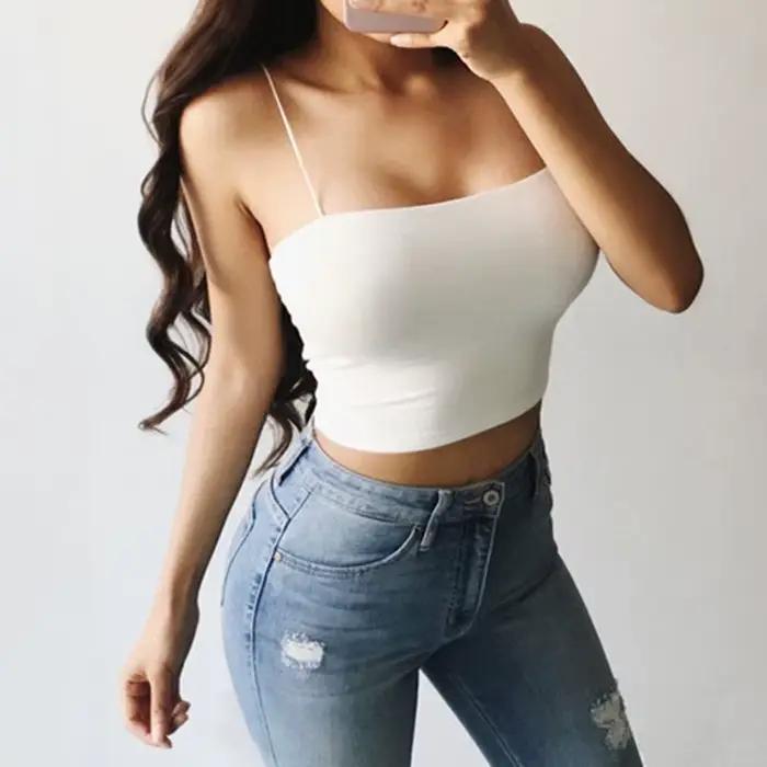Débardeur d'été SMPG en coton et élasthanne pour femmes, style sexy et club, hauts noirs et blancs, occassions spéciales et fitness