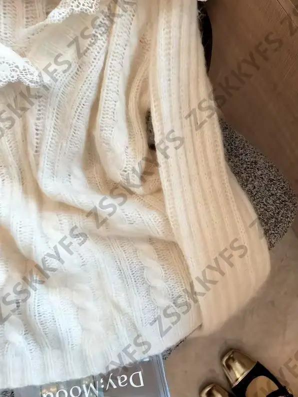 Sweat-shirt Vintage en dentelle Y2k pour Femme