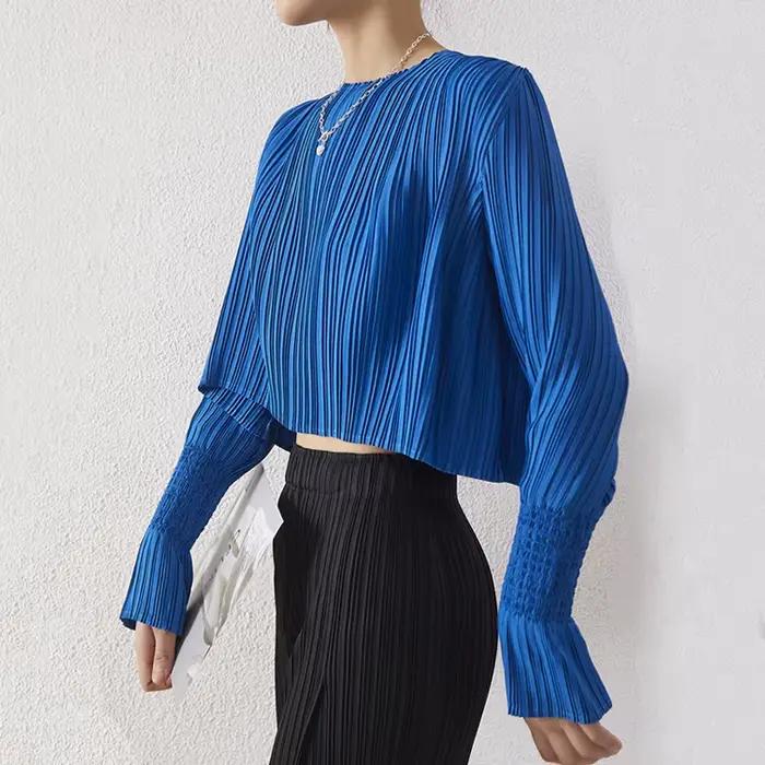 Miyake – chemisier haut d'été de haute qualité pour femmes