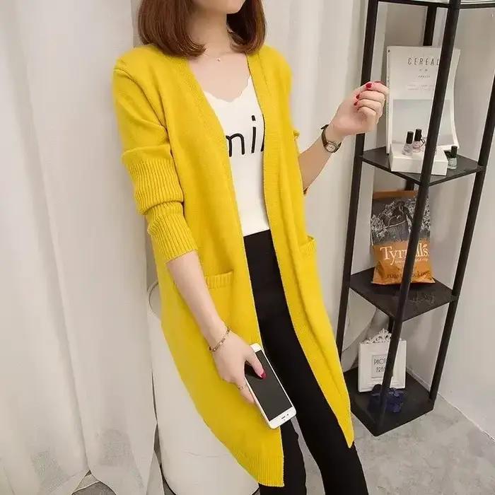 Cardigan Harajuku Femme Tricoté Bleu Ciel Mode Automne Hiver Bureau Décontracté Occasions Spéciales