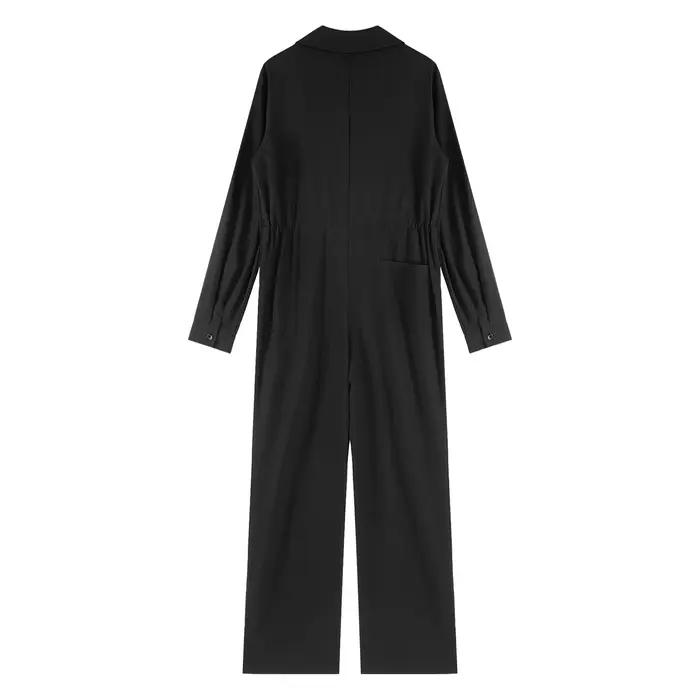 Combinaison de travail pour femmes élégante et décontractée col rabattu boutonnée polyester pour les vacances le travail le week end et les sorties