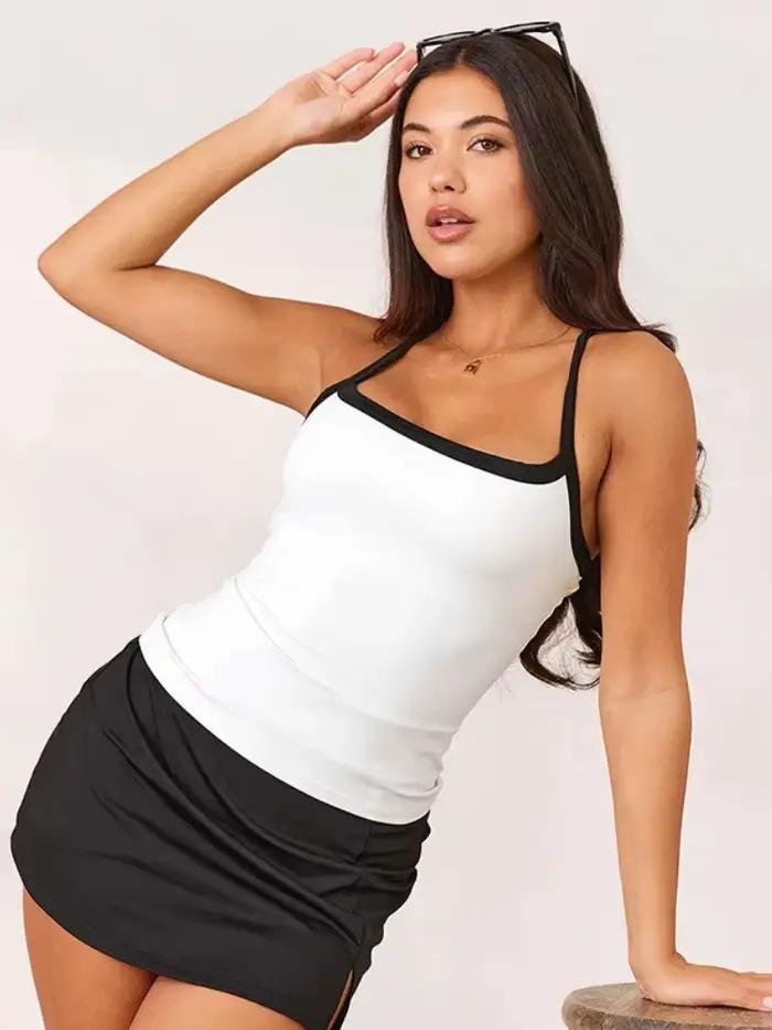 Haut court blanc pour femmes
