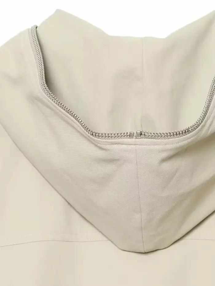 Veste courte à capuche zippée pour femme