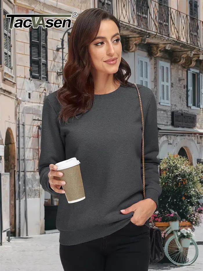 TACVASEN hiver Sherpa doublé sweat femmes épais chaud polaire sweats maison fête décontracté