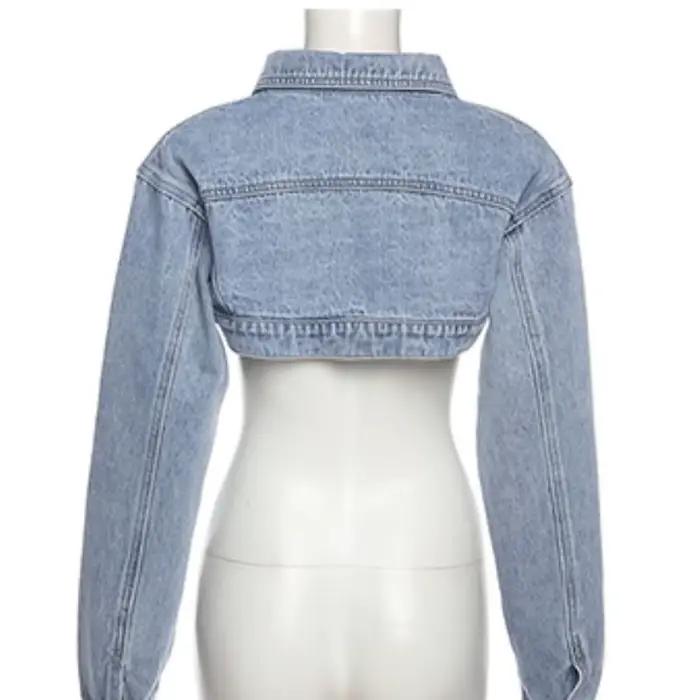 Vestes en denim à bouton unique pour femmes