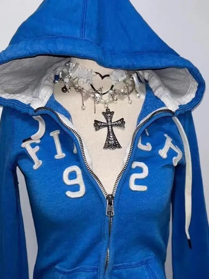 Sweatshirt en coton et fibre synthétique BiggOrange à capuche pour femmes style gothique rétro automne et hiver