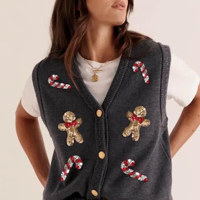 Femmes pull de noël gilets imprimé père