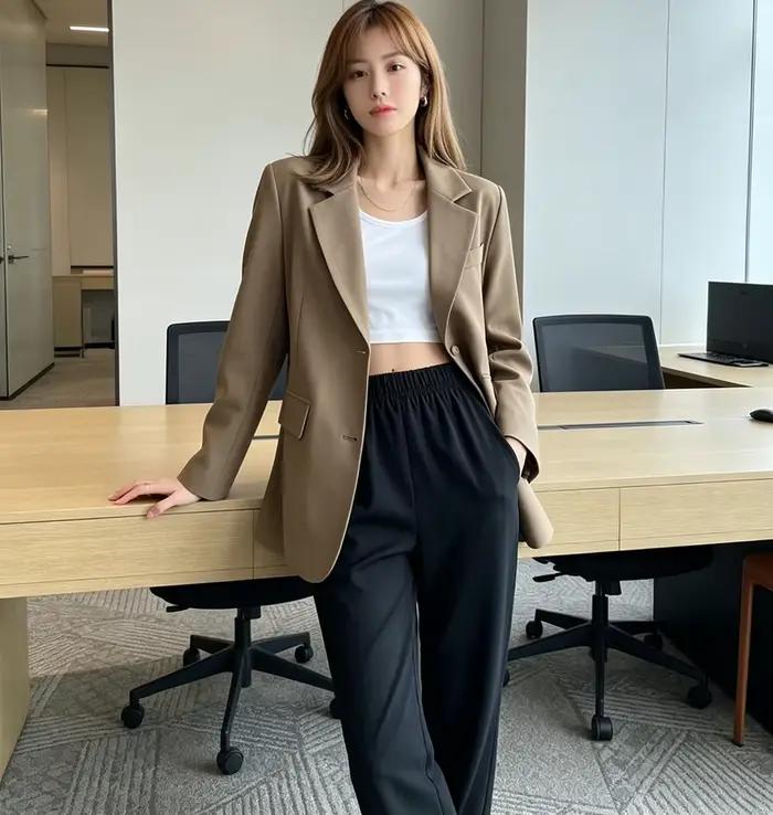 Blazer Noir Chic Surdimensionné Pour Femme Occasions Spéciales Mode Urbaine Y2K Tendance Printemps Automne