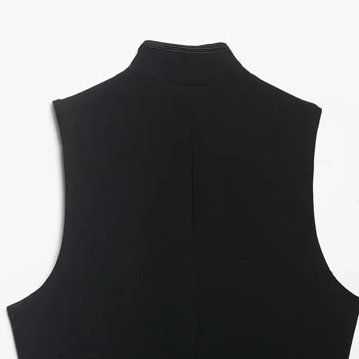 Débardeurs pour femmes zartins 2026 – Hauts élégants sans manches avec boutons – Noir – Casaco Femme – Streetwear chic