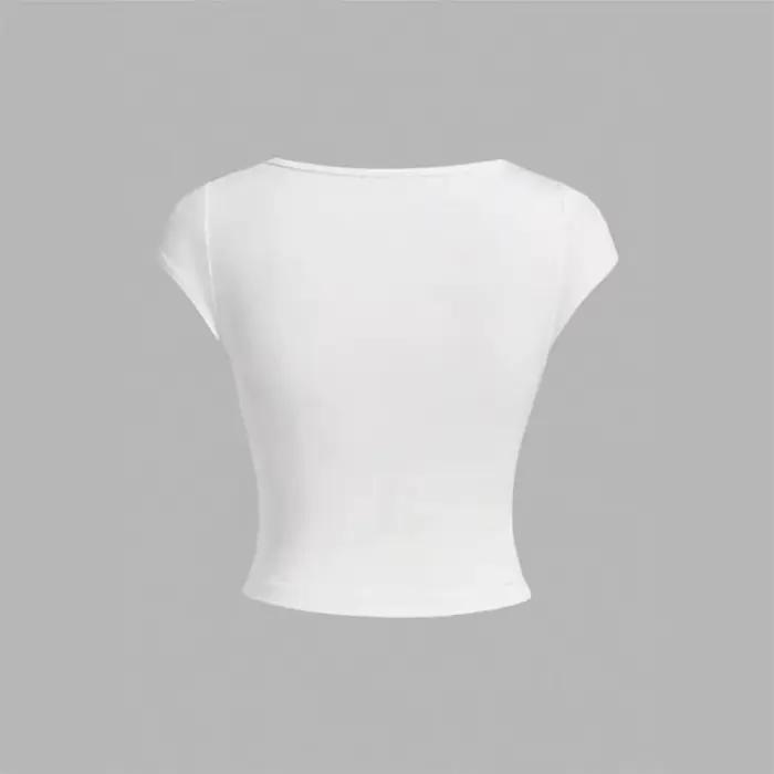 Haut court en soie de lait pour femme