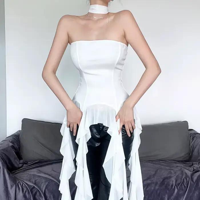 Ropa Mujer – haut en Crochet Y2k