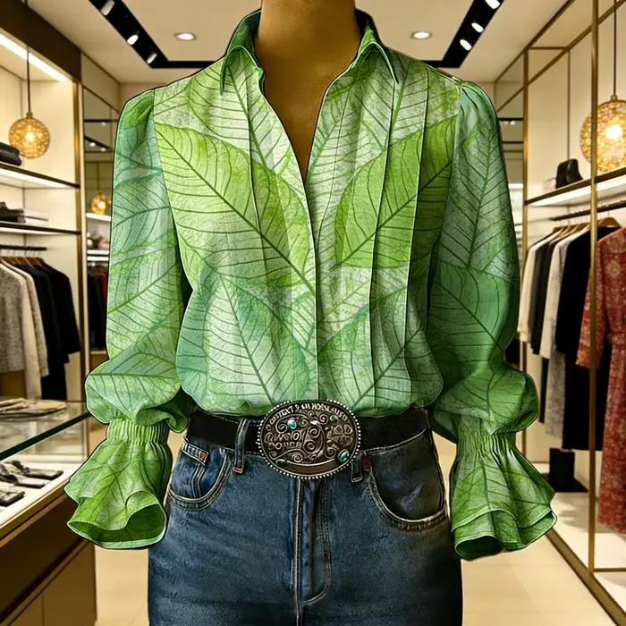 Chemisier Rétro Femme à Imprimé Floral