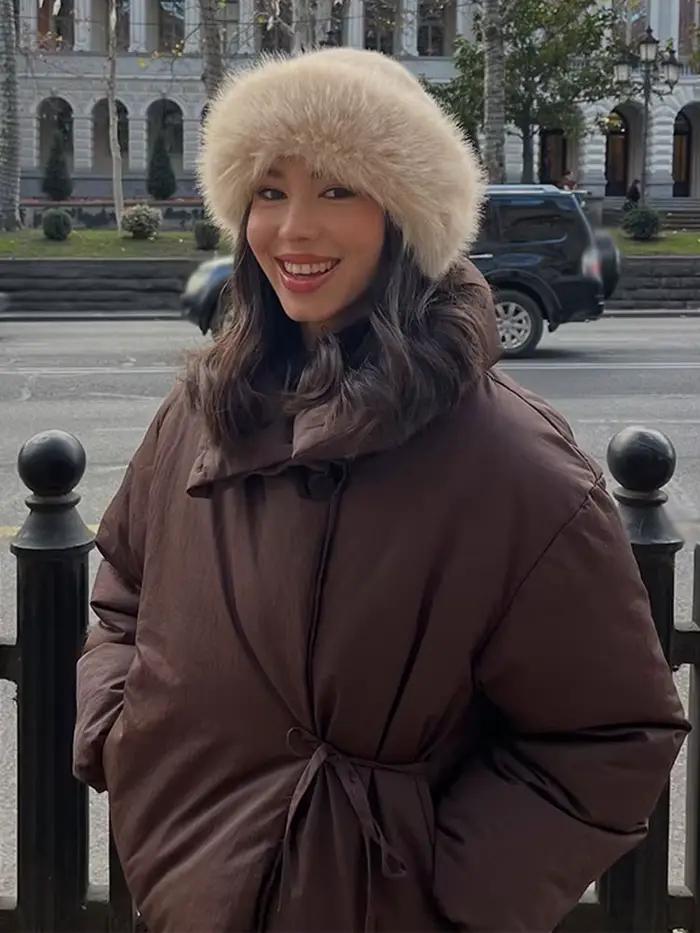 Manteau HH Femme Décontracté Col Haut Manches Longues Polyester Épais Occasions Spéciales Automne Hiver