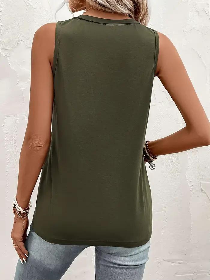 Gilet vert olive pour femme décontracté et élégant, style classique, polyester, élasthanne et viscose, pour la plage et les sorties estivales