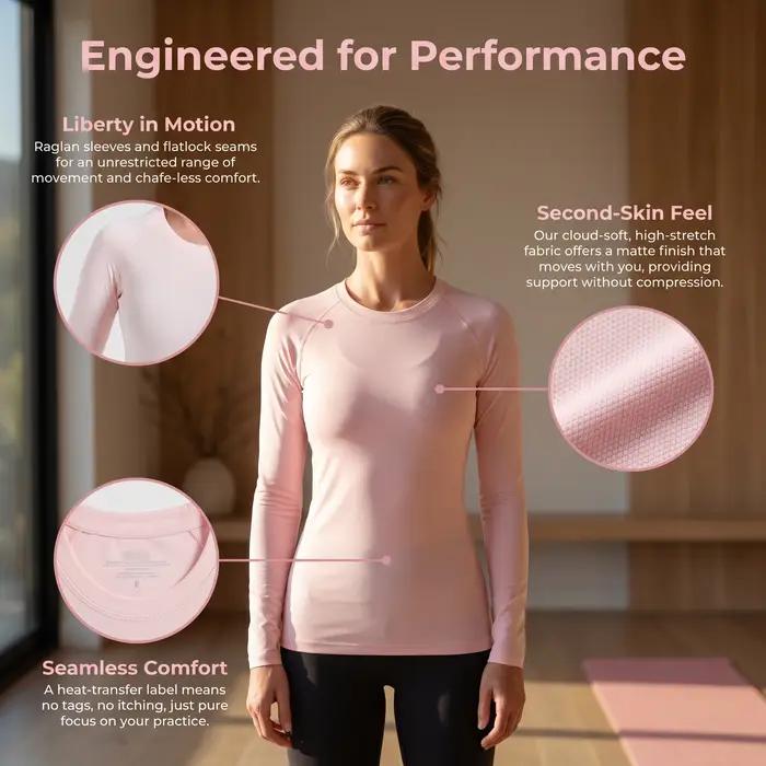 T-shirt de compression à manches longues pour femme