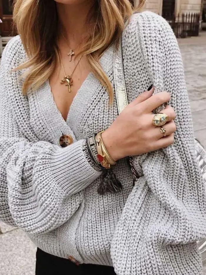 Cardigan gris pour femme