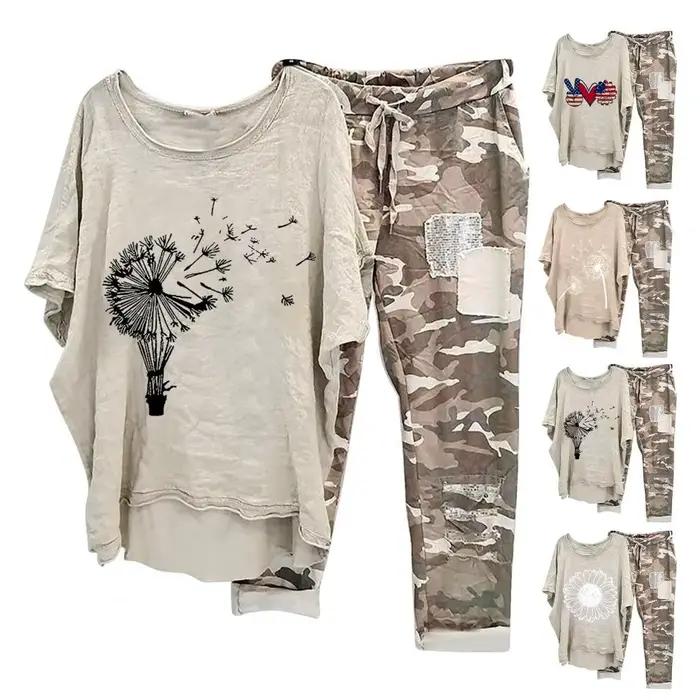 ChimWomen-Ensemble T-shirt et Pantalon pour Femme