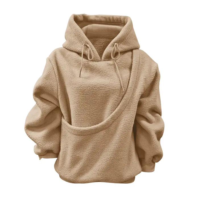 Sweat-shirt à capuche kangourou pour femmes