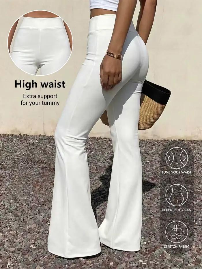 Pantalon évasé taille haute pour femme