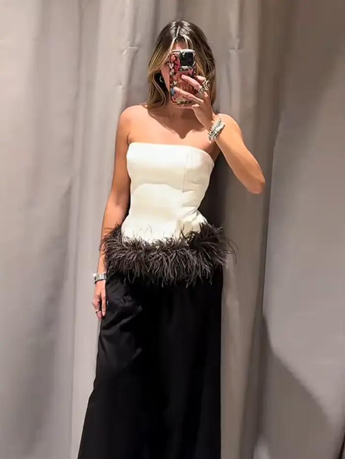 Sexy gland haut à licou femmes mode sans manches dos nu Camisole solide Long gilet femme 2025 hiver printemps Chic