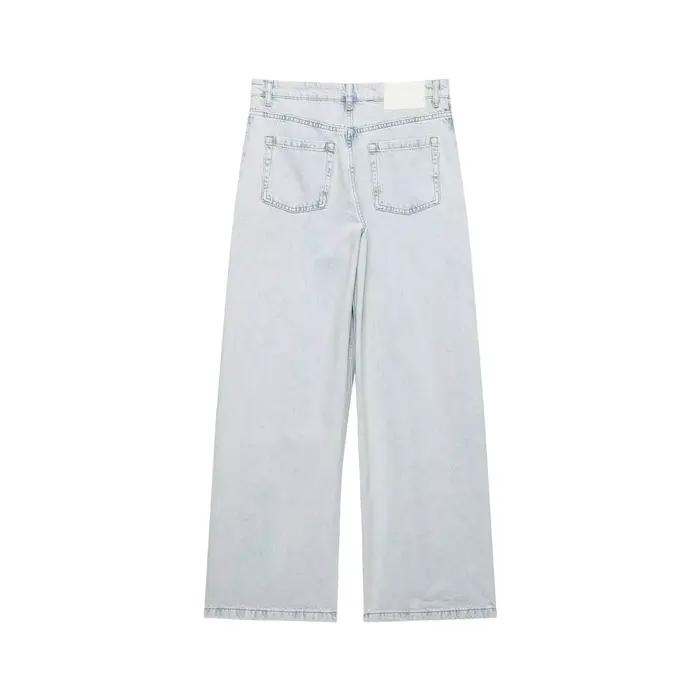 Gilet en jean double boutonnage taille basse pour femme