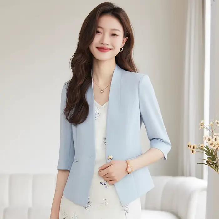 Blazer élégant kaki pour femme