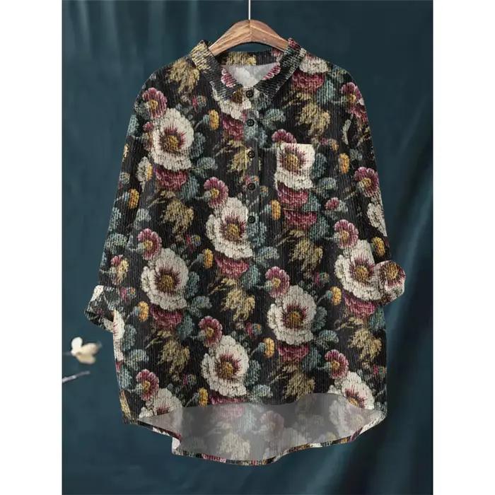  Chemise à imprimé artistique Vintage pour femmes