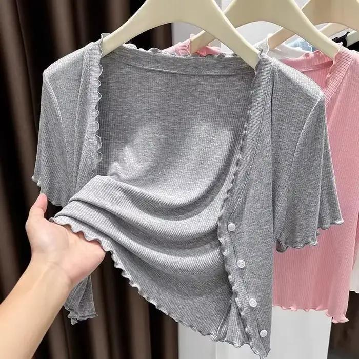Cardigan ouvert à manches courtes pour femmes