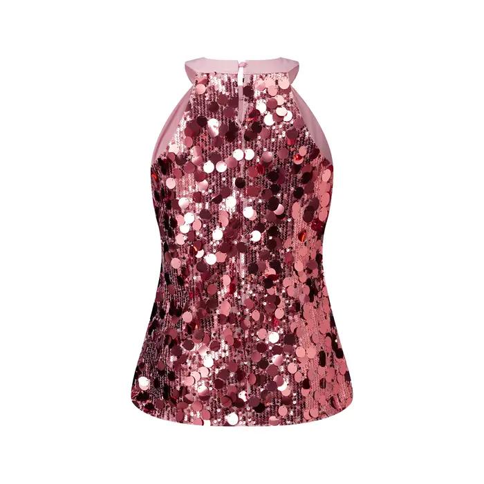 Débardeur d'été à sequins pour femmes, coupe ajustée, style Y2K, pour clubbing, soirées et mariages