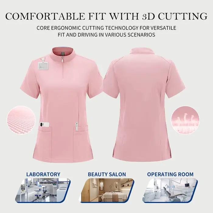 Uniformes d'infirmières MERTRAW en polyester et élasthanne pour femmes, ensemble casual style personnalisable pour hôpitaux, salons de beauté et autres établissements médicaux