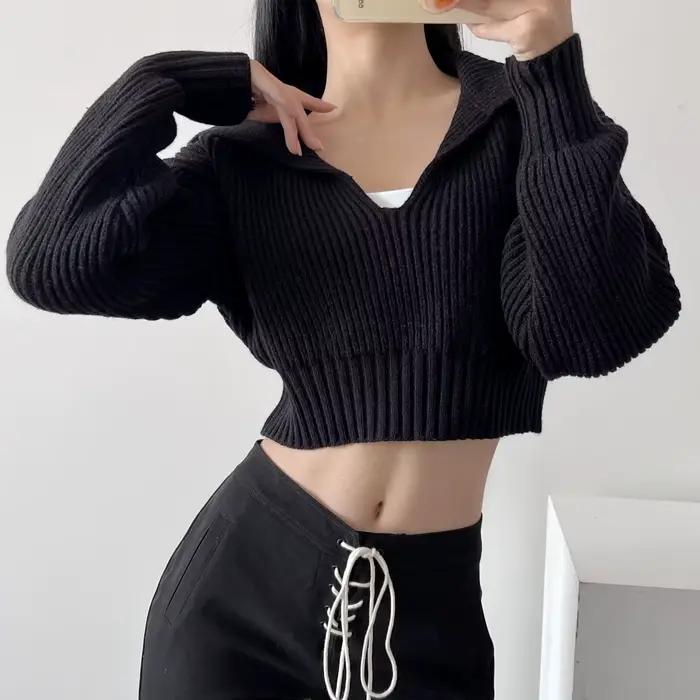 Pull tricoté Joker à gros revers pour femmes