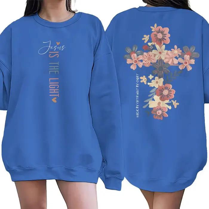 Sweat-shirt chrétien « Jésus est la lumière » pour femme