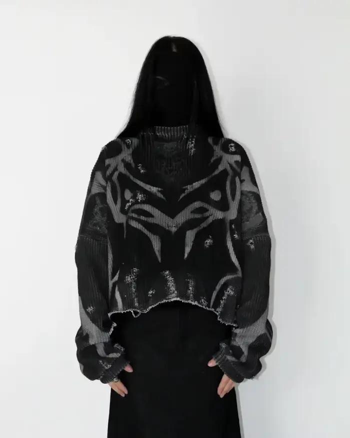 Pull de sport à rayures Y2K