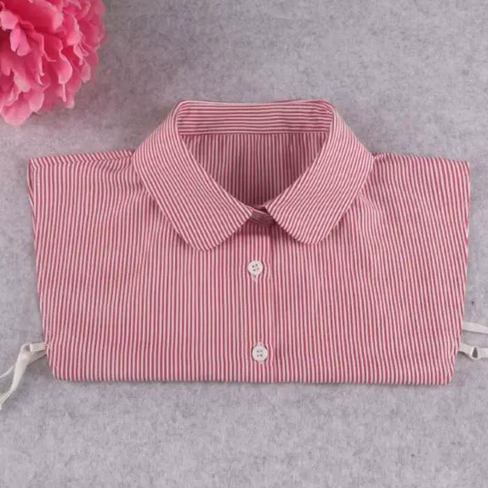 Faux col rayé fin détachable élégant pour femmes et filles diverses occasions formelles et décontractées
