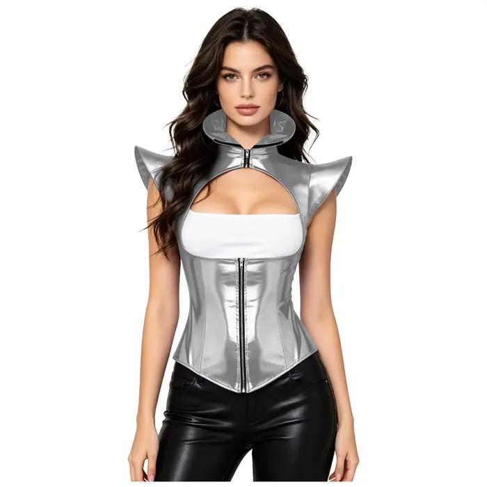 Hauts Corset Armure Iridescent Brillant pour Femme